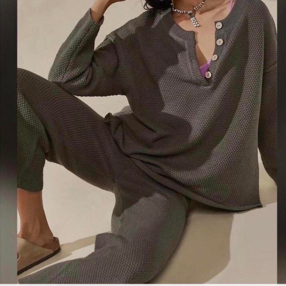 Free People Hailee Sweater Beach Pant Set - Picture 2 of 8